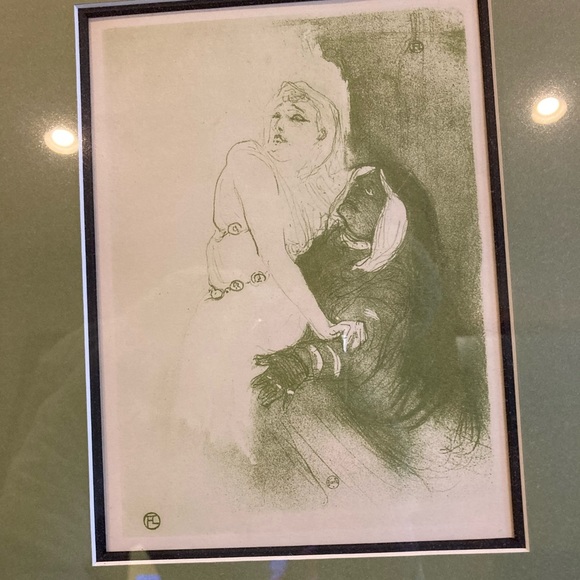 vintage Toulouse Lautrec lithograph framed
